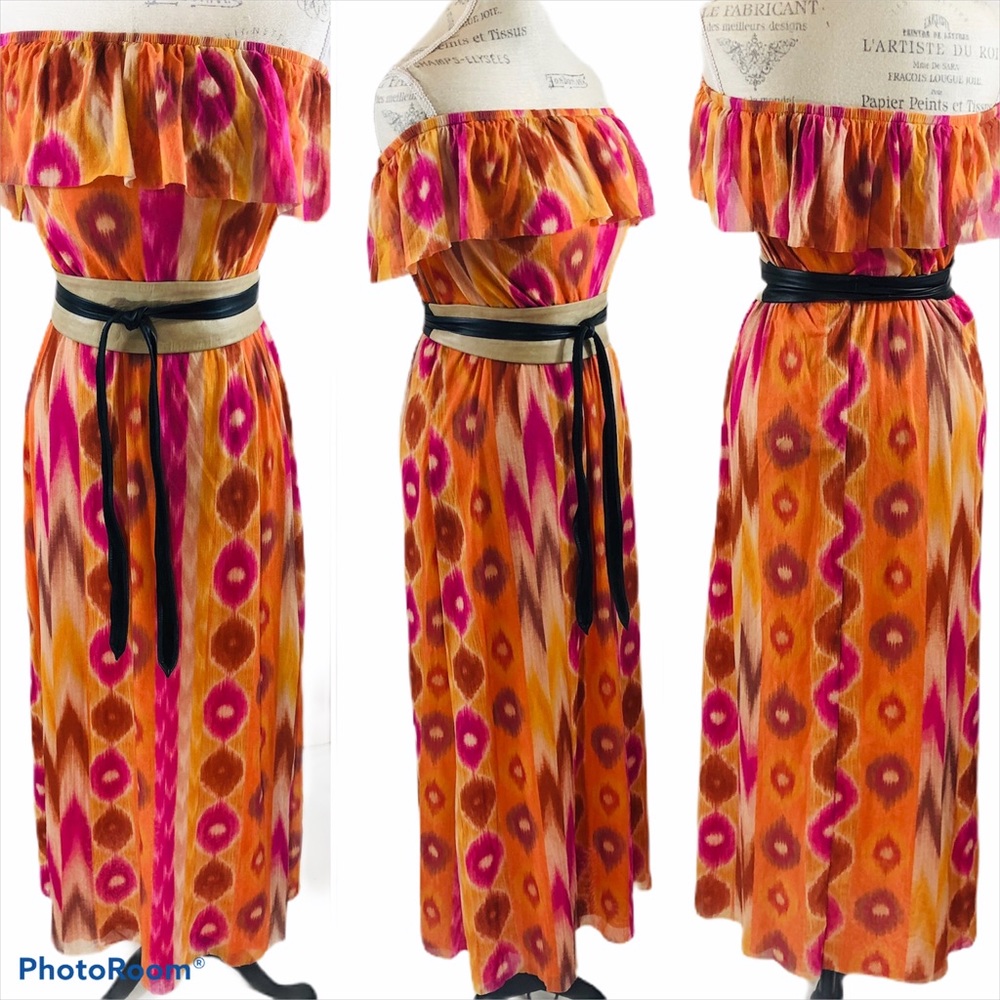 Sweet Pea Off The Shoulder Multicolored Dress